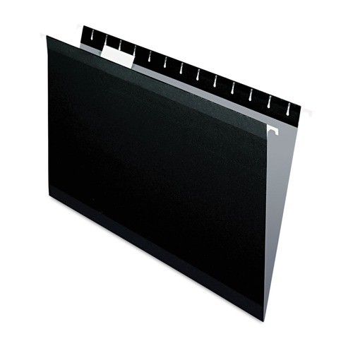 File Folders | Pendaflex 04153 1/5 BLA Colored Reinforced Hanging Folders, Legal Size, 1/5-Cut Tab, Black, 25/box image number 0