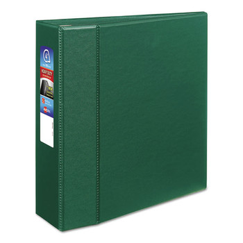 Avery 79784 Heavy-Duty 4 in. Capacity 11 in. x 8.5 in. 3-Ring Non-View Binder with DuraHinge - Green