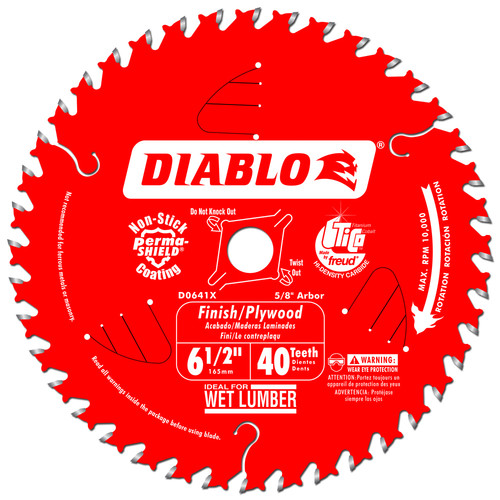 Blades | Diablo D0641X 6-1/2 in. 40 Tooth Finishing Saw Blade image number 0