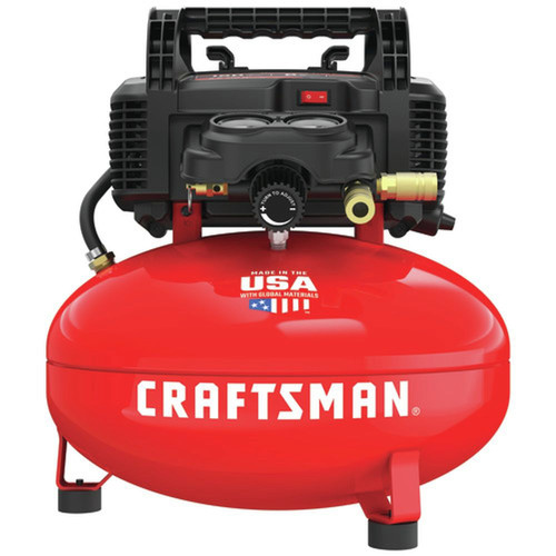 Portable Air Compressors | Factory Reconditioned Craftsman CMEC6150R 0.8 HP 6 Gallon Oil-Free Pancake Air Compressor image number 0