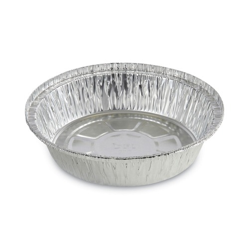 Labor Day Sale! Save $30 off $199! | Boardwalk BWKROUND7 7 in. x 1.46 in. 24 oz. Round Aluminum To-Go Containers - Silver (500/Carton) image number 0