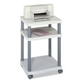Office Desks & Workstations | Safco 1860GR 20 in. x 17.5 in. x 29.25 in. Wave Design Plastic 3-Shelf Deskside Printer Stand - White/Charcoal Gray image number 1