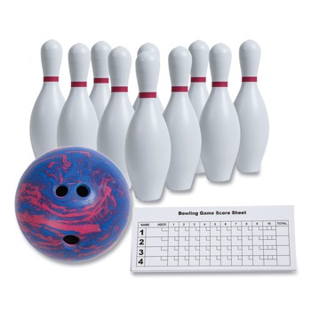 OUTDOOR GAMES | Champion Sports BPSET Plastic/Rubber Bowling Set - White (1 Set)