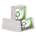 Office Jansan | Samsill 16987 11 in. x 8.5 in. 3 Rings 3 in. Capacity Earth's Choice Plant-Based D-Ring View Binder - White image number 3