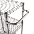 Mothers Day Sale! Save an Extra 10% off your order | Alera ALESW342416BA 28 in. x 16 in. x 39 in. 500-lb. Capacity Three-Tier Wire Rolling Cart - Black Anthracite image number 3