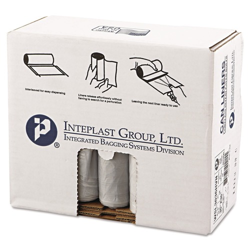 Trash Bags | Inteplast Group WSL3036HVN 30 in. x 36 in. 30 gal. 0.58 mil Low-Density Commercial Can Liners - Clear (250/Carton) image number 0