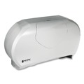 Toilet Paper Dispensers | San Jamar R4070SS 19.25 in. x 6 in. x 12.25 in. Twin 9 in. Jumbo Bath Tissue Dispenser - Faux Stainless Steel image number 2