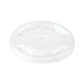 World Centric PLA Flat Cold Cup Lids - Clear (1,000/Carton)