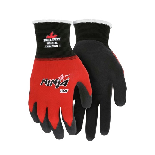 Work Gloves | MCR Safety N96970M Ninja BNF Gloves - Medium/Black/Red (1-Dozen) image number 0