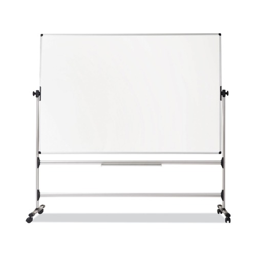  | MasterVision RQR0521 48 in. x 70 in. Earth Silver Easy Clean Mobile Revolver Dry Erase Boards - White/Silver image number 0