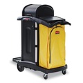 Cleaning Carts | Rubbermaid Commercial FG9T7500BLA High-Security Healthcare Cleaning Cart - Black image number 0