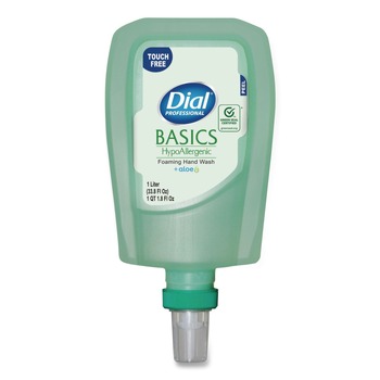 Dial Professional 1 Liter Basics Hypoallergenic Foaming Hand Wash Refill for FIT Touch Free Dispenser - Honeysuckle Scent (3/Carton)
