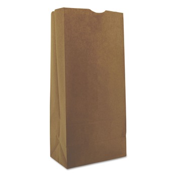 Ross & Wallace Paper Products 100325500PK/BL 8.25 in. x 5.38 in. x 18 in. #25 Size Grocery Paper Bags - Kraft (500/Bundle)