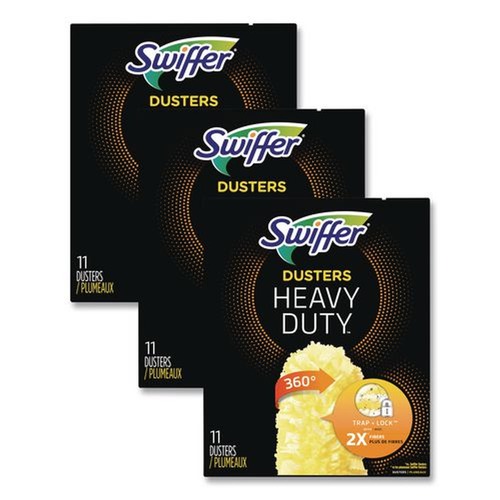 Dusters | Swiffer 99035 Heavy Duty Dust Lock Fiber 2 in. x 6 in. Dusters - Yellow (33/Carton) image number 0