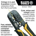 Cable Strippers | Klein Tools VDV226-011-SEN All-in-One Ratcheting Data Cable Crimper/ Wire Stripper/ Wire Cutter image number 1