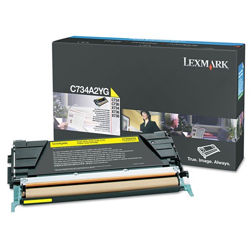  | Lexmark C734A2YG CX734/C746/CX738 6000 Page-Yield Toner Cartridge - Yellow image number 0