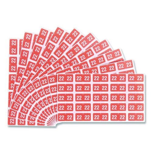 Labels | Smead 67922 0.5 in. x 1 in. Yearly End Tab 22 File Folder Labels - Pink (250/Pack) image number 0