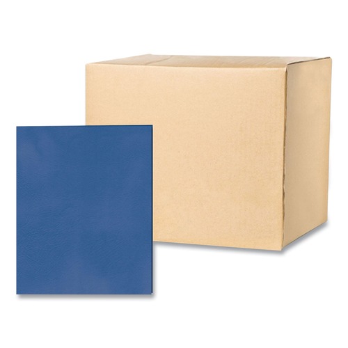 File Folders | Roaring Spring 50116 Accommodates (50) 11 in. x 8.5 in. Sheets Pocket Folder - Dark Blue (250/Carton) image number 0