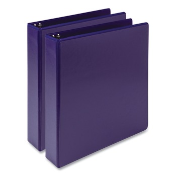 Samsill Earth's Choice Plant-Based 11 in. x 8.5 in. 1.5 in. Capacity 3 Rings Economy Round Ring View Binders - Purple (2/Pack)