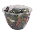 Bowls and Plates | Eco-Products EP-SB48 48 oz. Renewable and Compostable Plastic Salad Bowls with Lids - Clear (150/Carton) image number 1