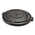Trash & Waste Bins | Rubbermaid Commercial FG264560BLA 24.5 in. x 1.5 in. BRUTE Self-Draining Flat Top Lids - Black image number 1