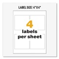 Office Jansan | Avery 60504 UltraDuty 4 in. x 4 in. GHS Chemical Waterproof and UV Resistant Labels - White (50/Box) image number 8