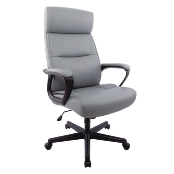 Alera Oxnam Series 17.56 in. to 21.38 in. Seat Height Supports Up to 275 lbs. High-Back Task Chair - Gray Seat/Back, Black Base