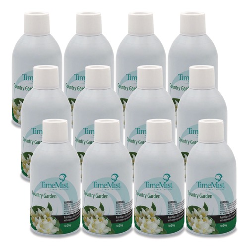 Odor Control | TimeMist 1042786 6.6 oz. Aerosol Premium Metered Air Freshener Refills - Country Garden Scent (12/Carton) image number 0