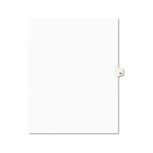  | Avery 01062 10-Tab 11 in. x 8.5 in. Legal Exhibit Number 62 Side Tab Index Dividers - White (25-Piece/Pack) image number 0
