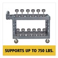 Bulk Savings Pricing 2 | Rubbermaid Commercial 2192463 BRUTE Heavy-Duty Ergo Handle Utility Cart Plastic 2 Shelves 750 lb Capacity 26-in x 55-in x 33.25-in Gray image number 5