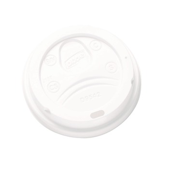 TABLETOP AND SERVEWARE | Dixie D9542 Dome Plastic Lids for 12 and 16 oz. Paper Cups - Large, White (100-Piece/Pack)