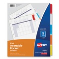 Office Jansan | Avery 11270 11.25 in. x 9.13 in. 5-Tab Insertable Dividers with Single Pockets - White (1-Set) image number 0