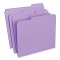  | Universal UNV16165 Reinforced 1/3-Cut Assorted Top-Tab File Folders - Letter Size, Violet (100/Box) image number 0