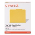  | Universal UNV10304 Letter Size 2 Divider Bright Colored Pressboard Classification Folders - Yellow (10/Box) image number 1