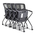  | Alera ALEEL4914 18.11 in. Seat Height Elusion Mesh Nesting Chairs with Padded Arms Supports Up to 275 lbs. - Black (2/Carton) image number 4