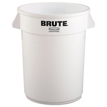 Rubbermaid Commercial 32 gal. Plastic Vented Round Brute Container - White