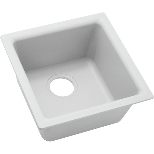 Elkay ELG1616WH0 Quartz Classic 15-3/4 in. x 15-3/4 in. x 7-11/16 in., Single Bowl Dual Mount Bar Sink (White) image number 0