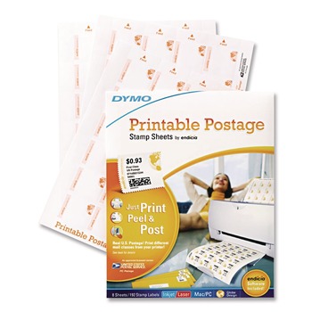 DYMO Printable Postage Stamp Sheets - White (192/Pack)