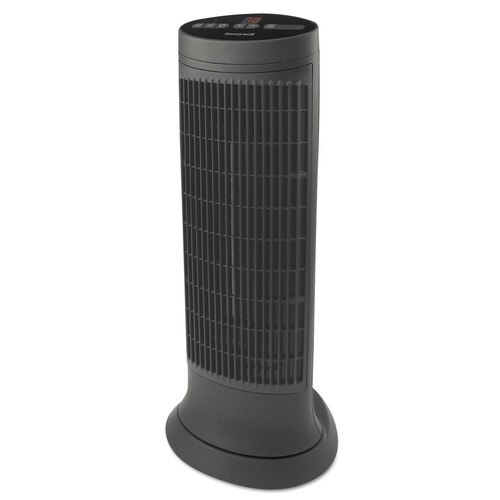 Heaters | Honeywell HCE322V 750 - 1500 Watts 10-1/8 in. x 8 in. x 23-1/4 in. Digital Tower Heater - Black image number 0