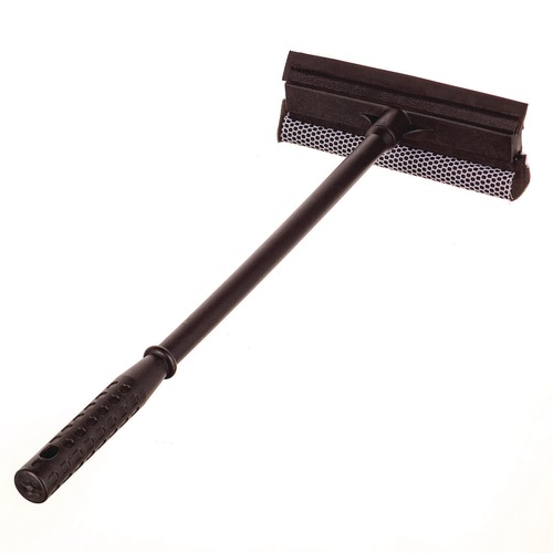 Cleaning Cloths | Unger UNGAUSQ0 8 in. Rubber Blade 8 in. Mesh Scrubber 21 in. Plastic Handle with Grip Auto Squeegee - Black image number 0