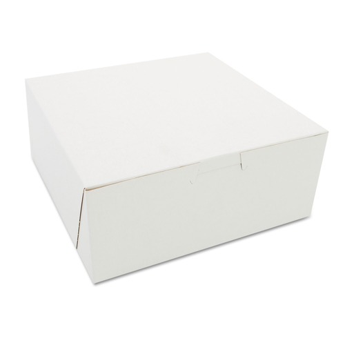 SCT 7 x 7 x 3 One-Piece Non-Window Paper Bakery Boxes - White (250/Carton)