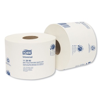Tork 112990 1-Ply Septic Safe Universal Bath Tissue Roll with OptiCore - White (36/Carton)