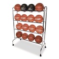 Utility Carts | Champion Sports BRC4 17 in. x 41 in. x 53 in. 132 lb Capacity Powder-Coated Ball Cart - Silver image number 3