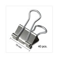 Office Jansan | Universal UNV11240 Binder Clips with Storage Tub - Small, Silver (40/Pack) image number 4
