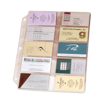 Cardinal Business Card Refill Pages for 2 x 3.5 Cards - Clear (10/Pack)