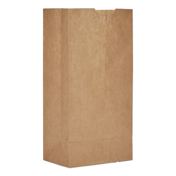 Ross & Wallace Paper Products 5 in. x 3.13 in. x 9.88 in. #4 Size Extra-Heavy-Duty Grocery Paper Bags - Kraft (500/Bundle)