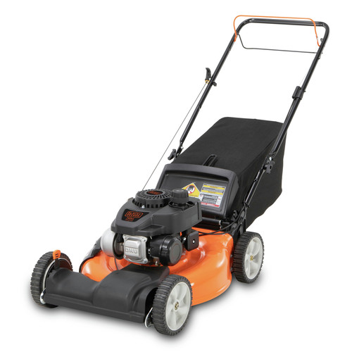 Black+decker 21-Inch 3-in-1 GAS Powered Push Lawn Mower with 140cc OHV Engine Black and Orange