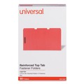  | Universal UNV13527 Deluxe Reinforced 1/3-Cut Top Tab Legal Size Folders with Fasteners - Red (50/Box) image number 2
