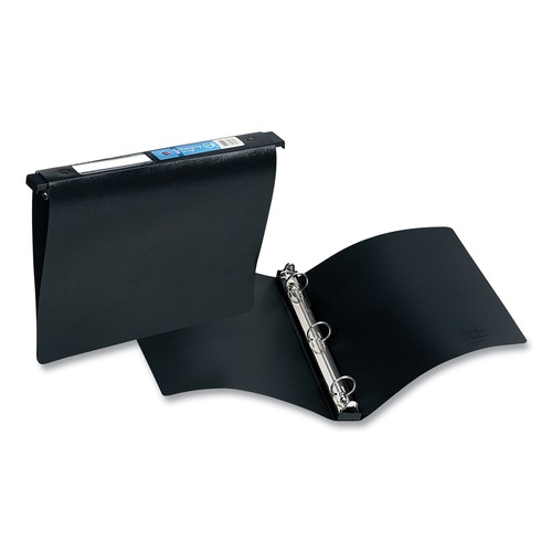 Office Jansan | Avery 14801 11 in. x 8.5 in. 3 Rings 1 in. Capacity Hanging Storage Flexible Non-View Binder with Round Rings - Black image number 0