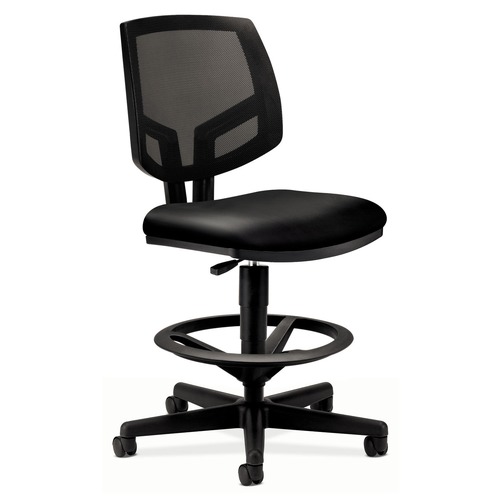 Office Chairs | HON H5715.SB11.T Volt Series Mesh Back Adjustable Leather Task Stool with 22.88 in. to 32.38 in. Seat Height - Black image number 0